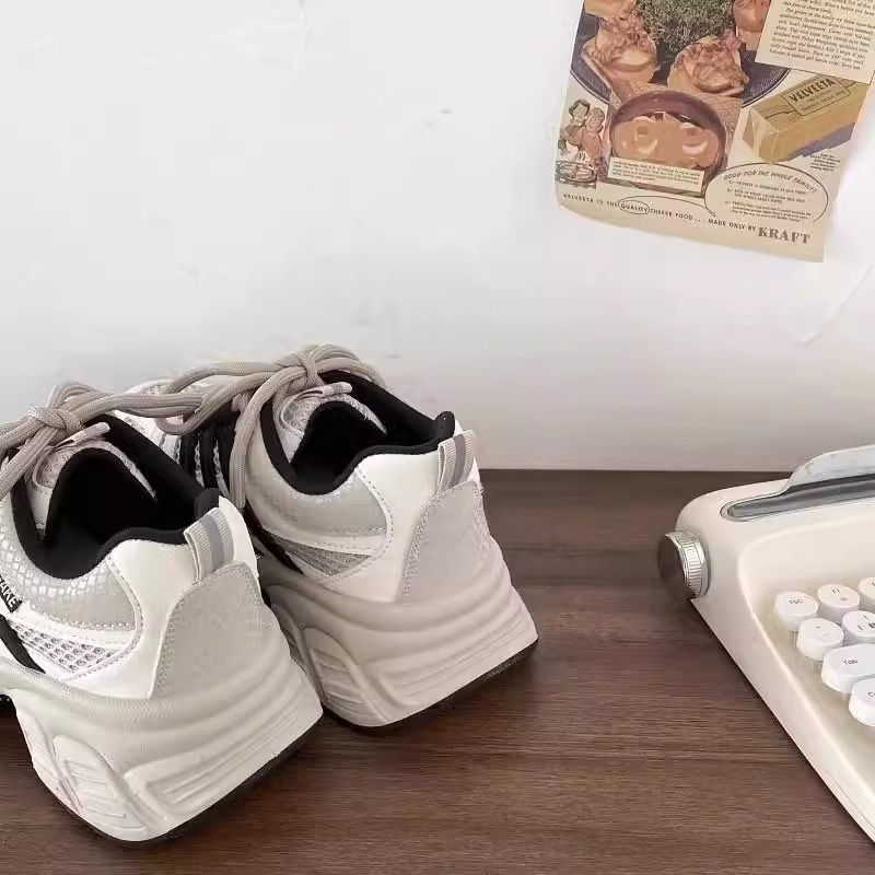 Ddmysports Platform Height Increasing Dad Sneakers For Women Spring Autumn New Color Block Lace Up Versatile Running Sports Casual S Shoes Trend Outdo