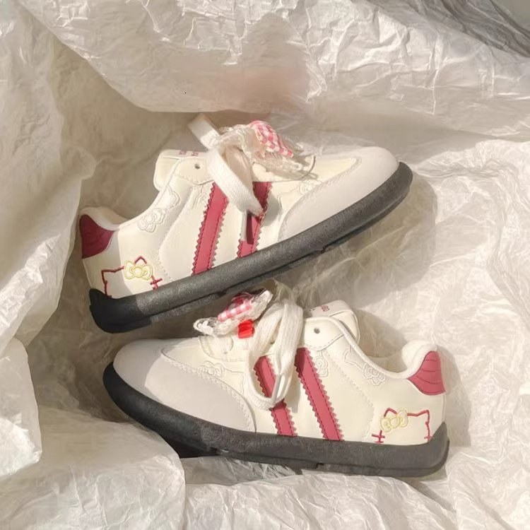 Ddmysports High Quality Sneakers For Women New Versatile Niche Thick Soled White Cute Pink German Training Shoes Trendy Outdoor Shoes