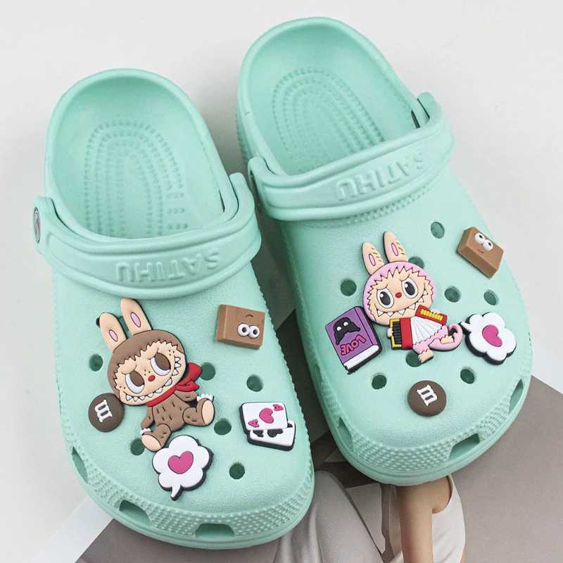Labubu Crocs Flower PVC Decorations DIY Soft Glue Removable Shoe Buckle Cute Accessories Animation Peripheral Z250614