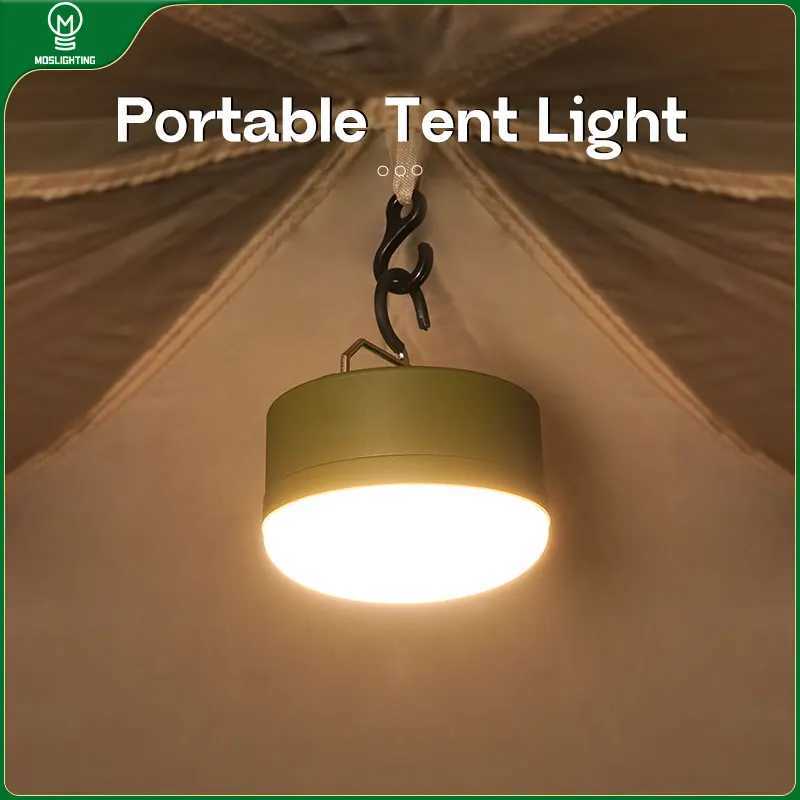 MOSLIGHTING Outdoor LED Camping Light 4 Modes MiNi Portable Hang Tent Lamp USB Rechargeable Portable Waterproof Emergency Light W250613