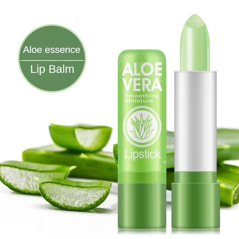1PC Moisture Lip Balm Long-Lasting Natural Aloe Vera Color Mood Changing Long Lasting Moisturizing Lipstick Anti Aging happy