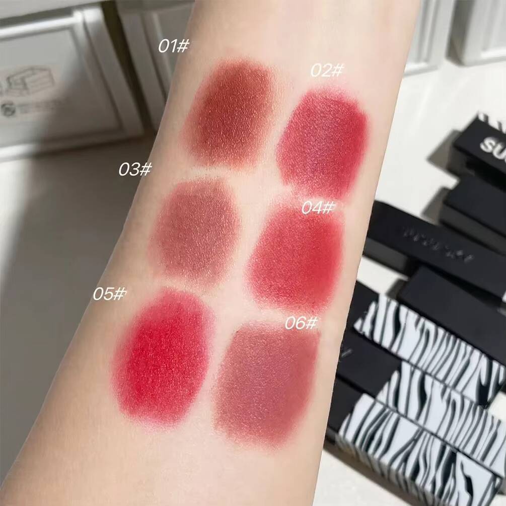 Sexy Nude Smoked Rose Lipstick Colour Matte Velvety Tint Solid Gloss Waterproof Lip Makeup Long Lasting Cosmetic happy