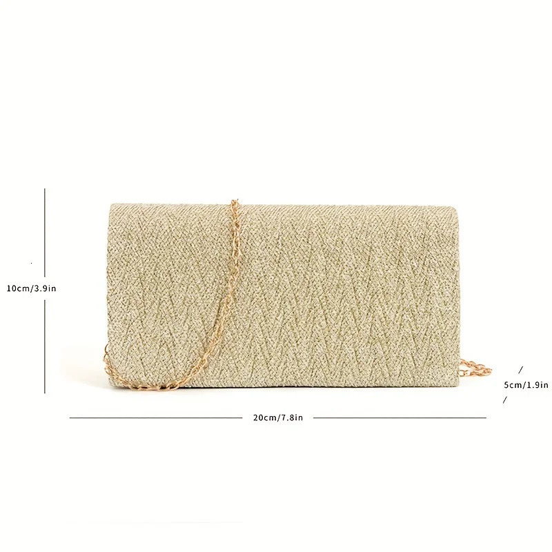 Ladies Evening Dress Bag Horizontal Rectangular Crossbody Wedding Clutch Crossborder Exclusive 250614