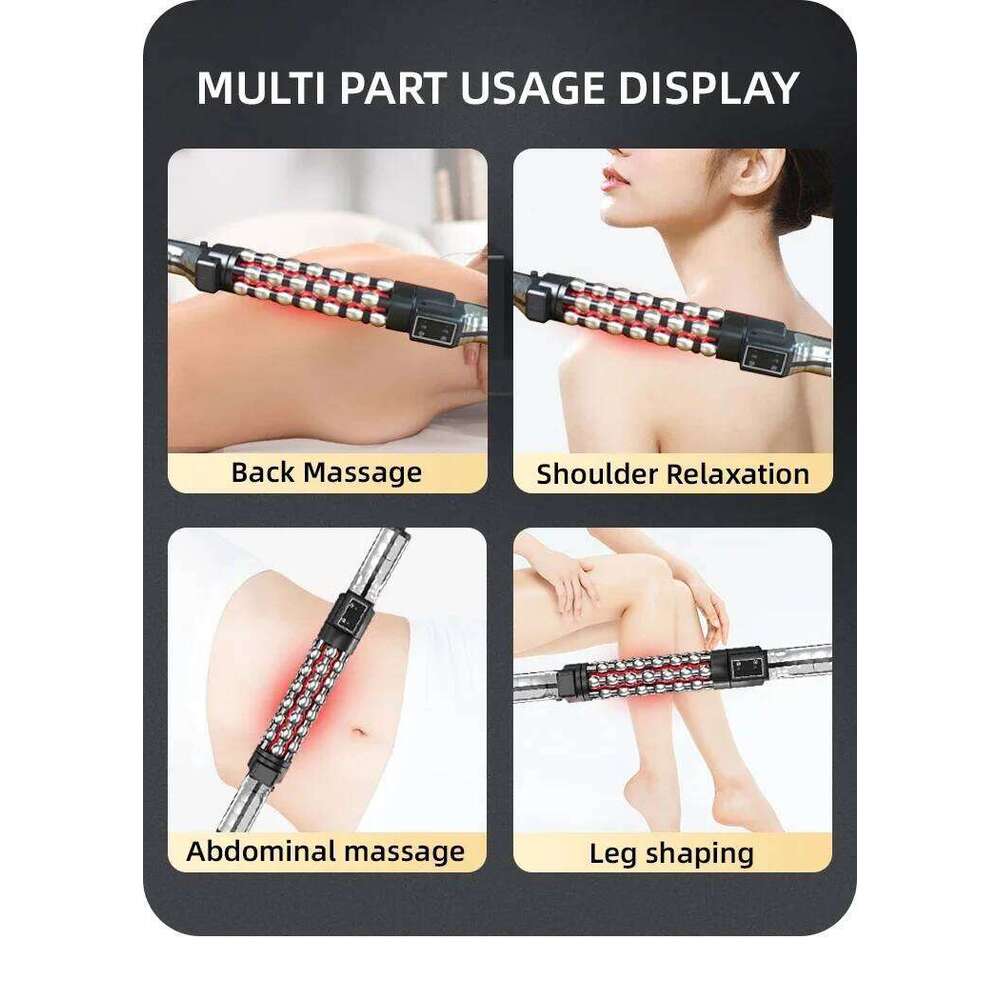 Red LED Relaxed Heated Massage Device Roll Massager 360 Rotating Inner Ball Roller For Whole Body Anti Cellulite