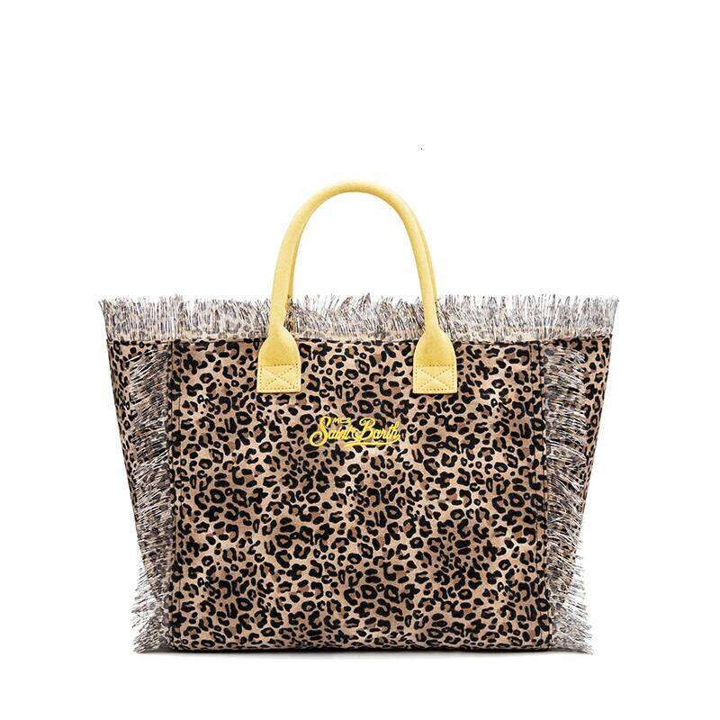Lightweight Simple Design Fashionable Women's Large Capacity Leopard Print Letters Tote Bag