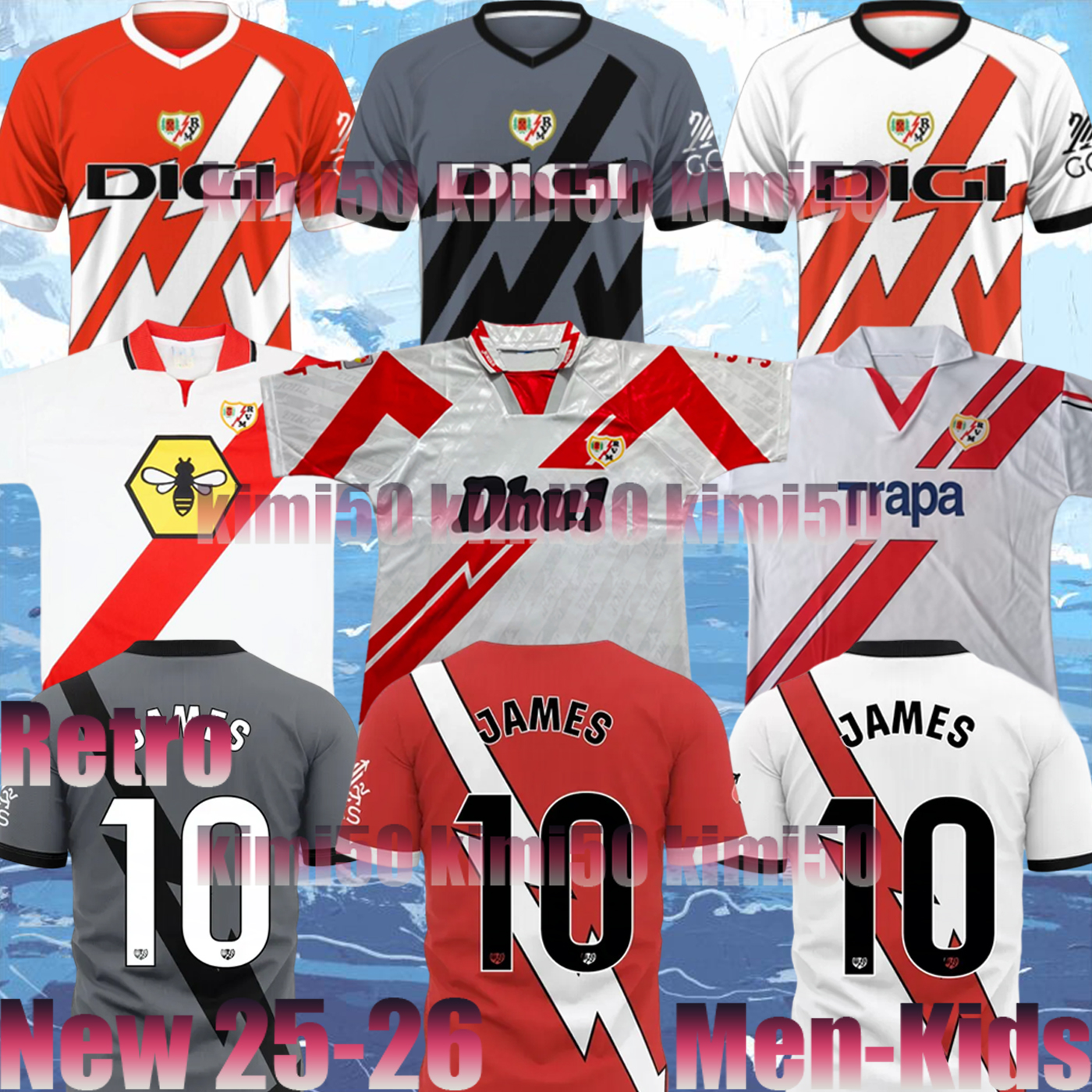 24 25 Rayo Vallecano FALCAO R.D.T soccer jerseys Retro 01/02 PALAZON GARCIA SANCHEZ MARTIN TREJO CISS MONTIEL LEJEUNE 2024 Home Away Third men kids Kits football shirt