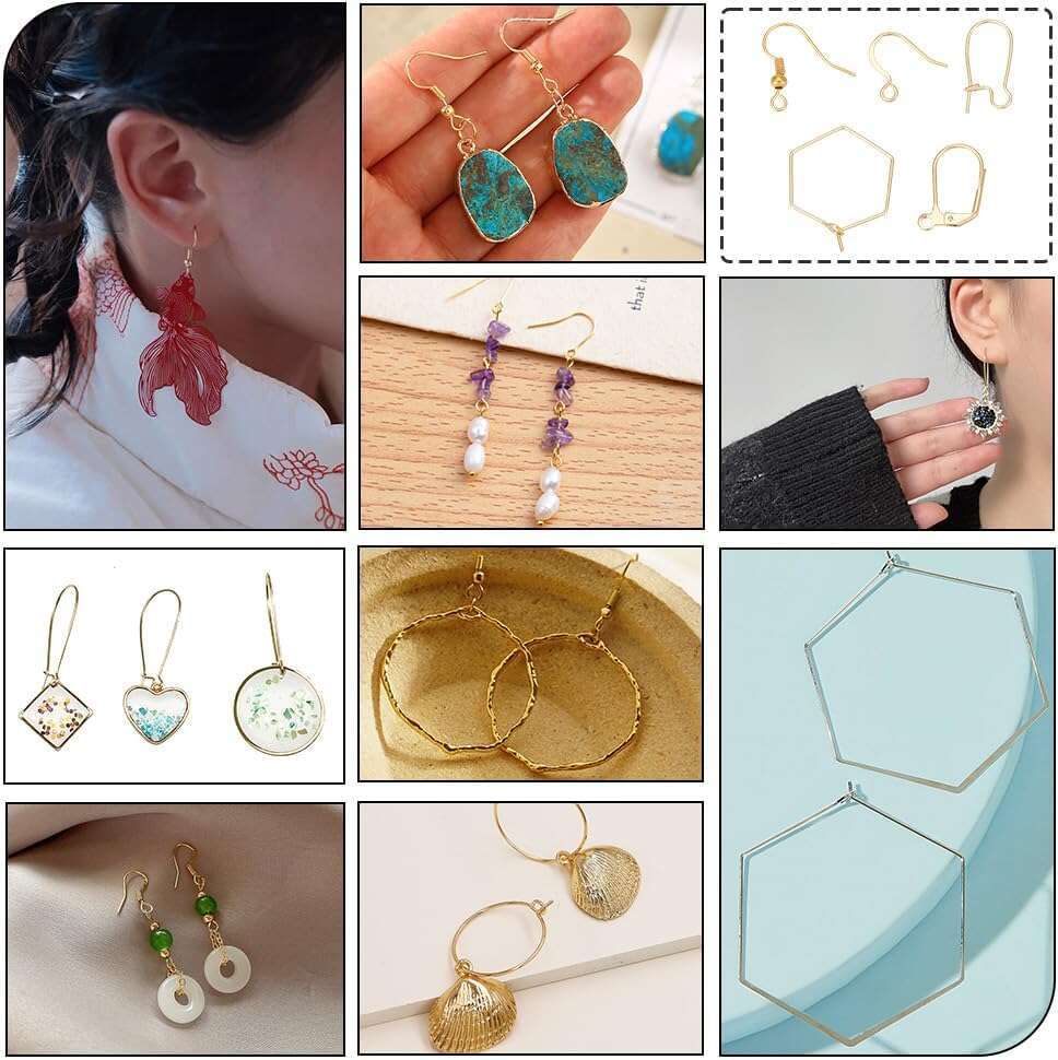 Gold Plated Hooks 5 Style Leverback French Earring Hook Wir Thread Fish Ear Findings for Women DIY Dangle Jewelry Making Accsori