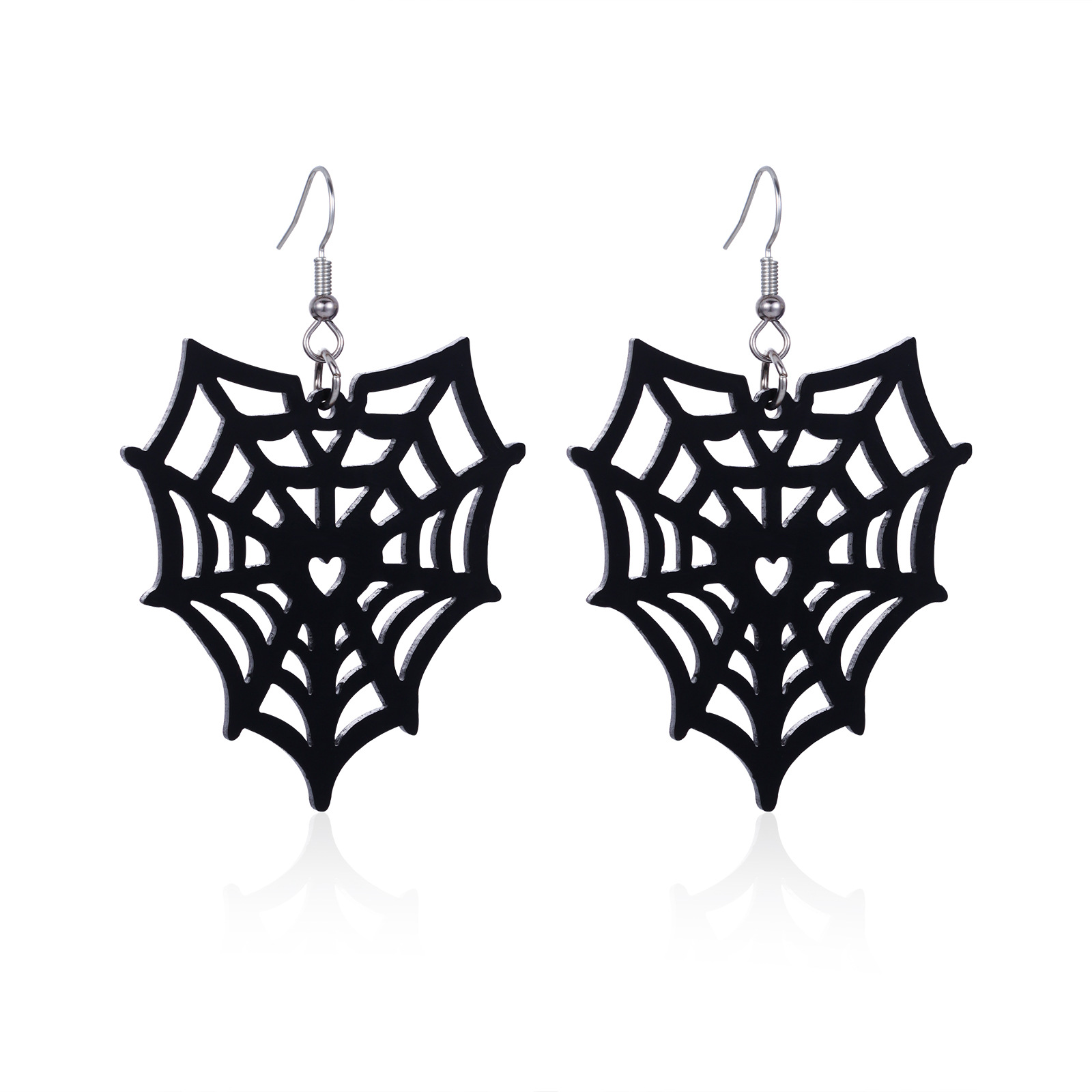 Gothic Spider Web and Skeleton Skull Earrings - Unique Halloween Jewelry Accessory