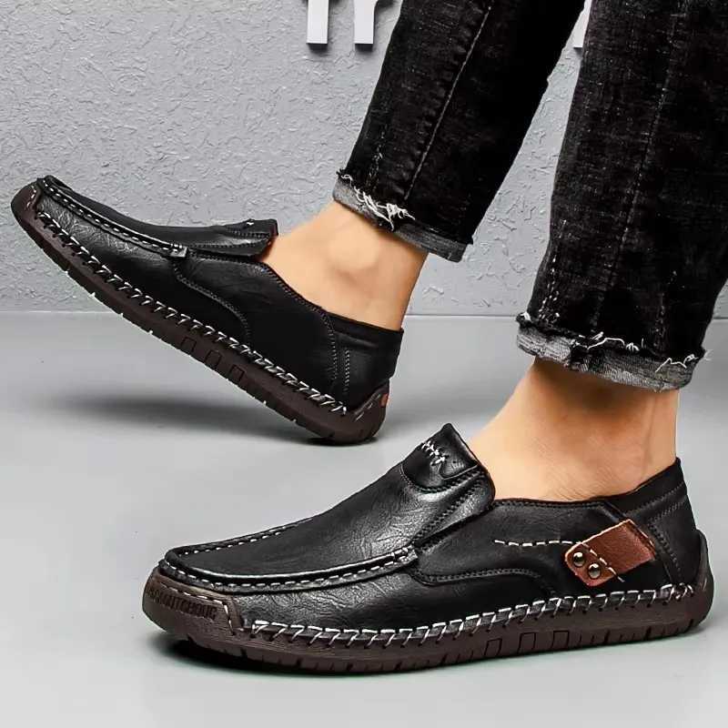 New Fi Men Casual Shoes Handmade Leather Loafers Comfortable Mens Shoes Quality Split Leather Flat Driving Shoes Size 48 XJ250614