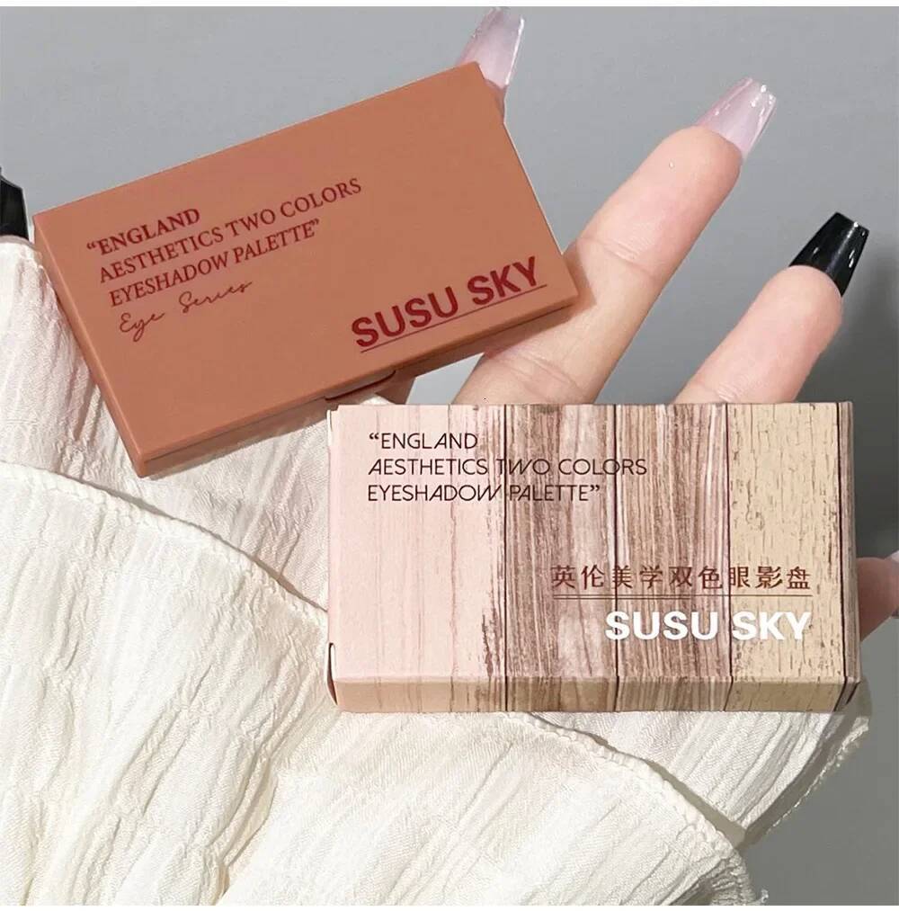 Two Color Eyeshadow Palette Korean Professionals Big Eyes Pearlescent Matte Shiny Eye Shadow Pallet Makeup Pigment Powder