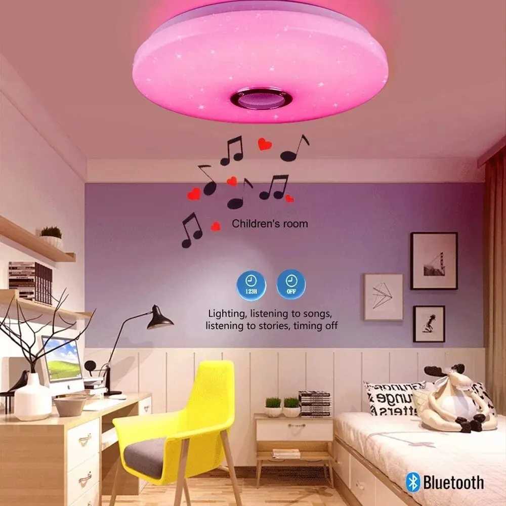 Modern Ceiling Lamps RGB Dimming Home Lighting APP Bluetooth Music Light 52W 36W Smart Ceiling Lights With Remote Control AC220V XJ2500613