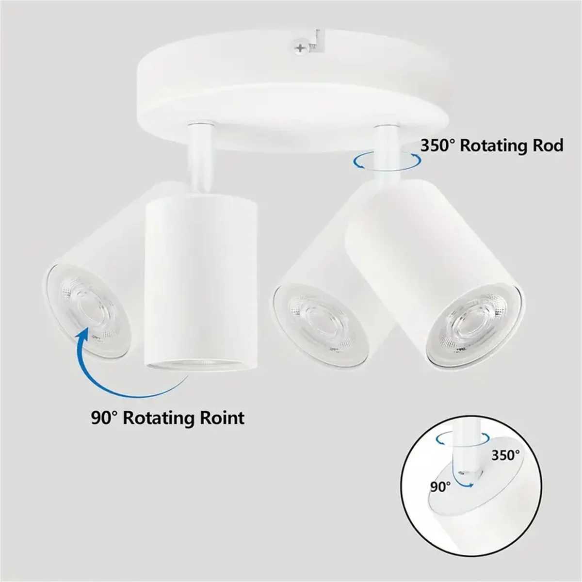 A LED ceiling light 2 bulbs ceiling spotlight LED rotatable GU10 ceiling spotlight ceiling spotlight black modern spotlight c XJ2500613