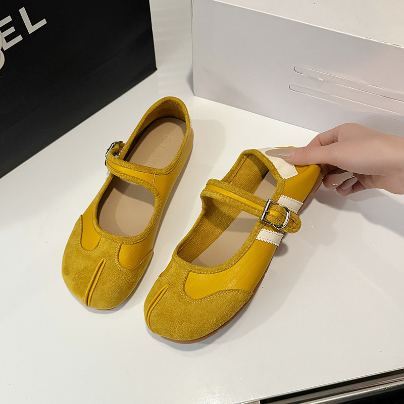 Ddmyoutdoor Design Sense Niche Flat Toe Korean Style Single Women S Spring Summer New French Silver Mary Jane Shoes Outdoor Shoes