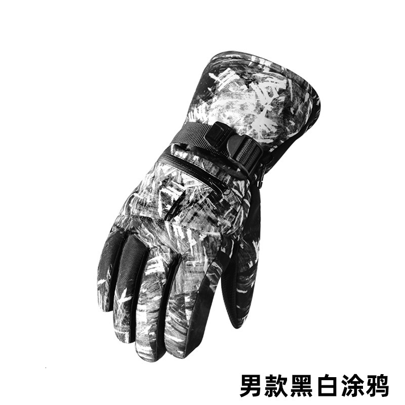 Mens Winter Ski Gloves Warm Cold-Proof Waterproof Fleece-Lined Thickened Snow Play Cycling Gloves Womens Non-Slip Touchscreen Compatible240921