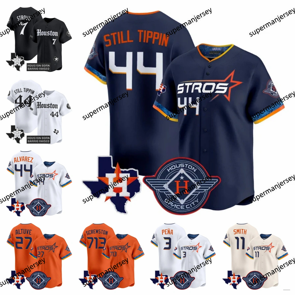 44 Alvarez 2025 baseball Custom jersey Men Houstons Astros baseball Jose Altuve Scott Bregman Pena Orbit Still Tippin Screwston 713