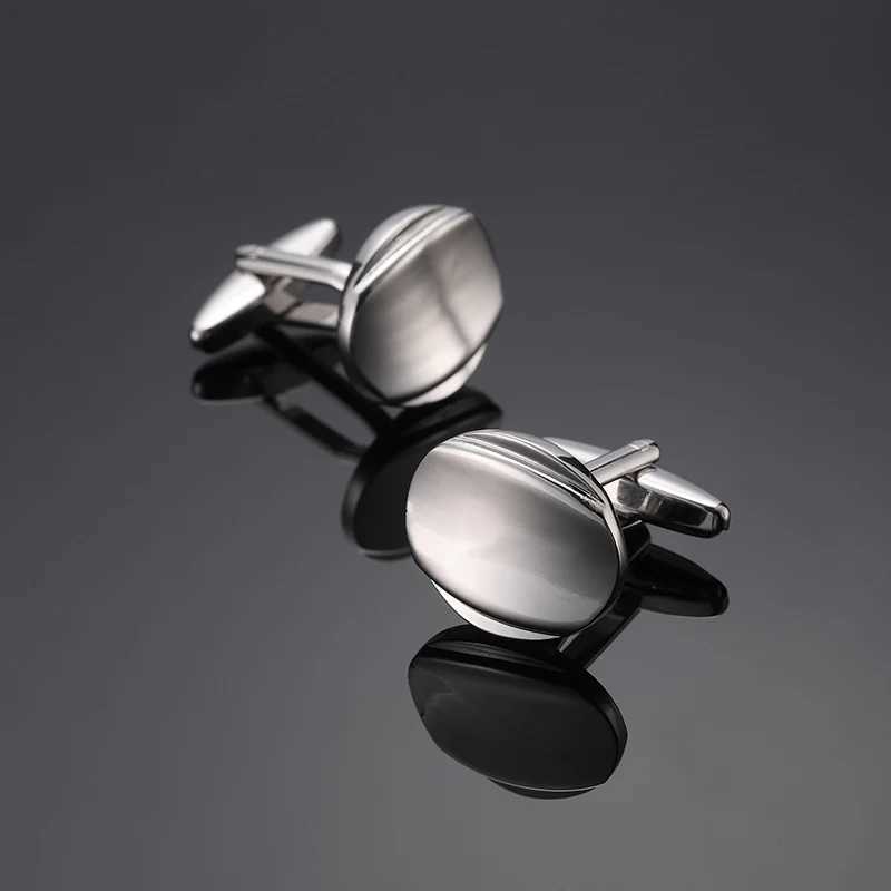 Mens French shirt cufflinks copper material oval cufflinks fashion brand clothing accessories wholesale XJ250614