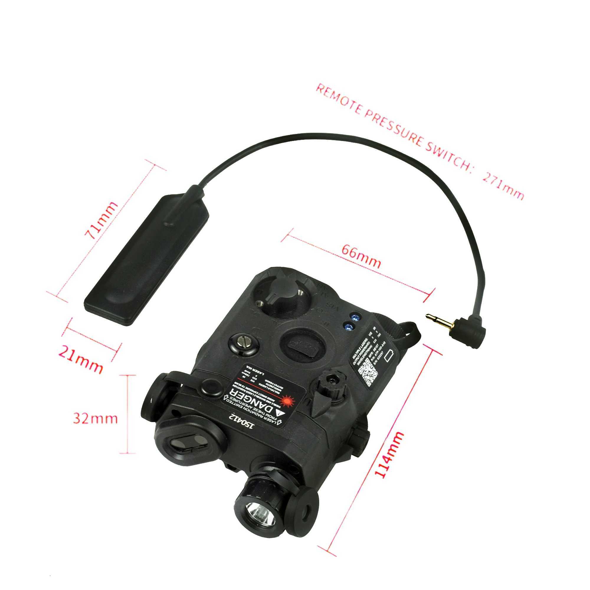 Tactical Airsoft PEQ-15 PEQ15 LA5C Red Dot Green Blue IR Fill Light Laser Indicator Weapon Scout Light LED Strobe Flashlight PEQXJ250613