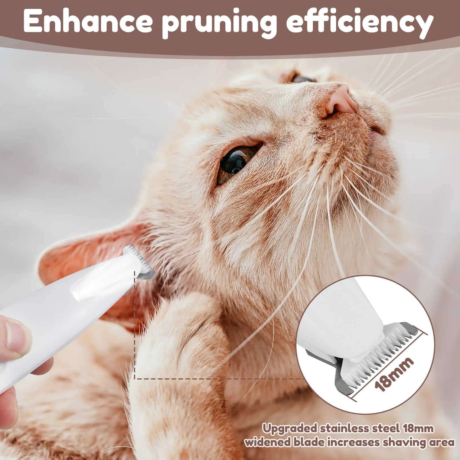 Pet Dog Paw Trimmer 500mAh Rechargeable Fully Waterproof Pet Hair Trimmer with LED Display Dog Clippers 18mm Widen Blade 250614