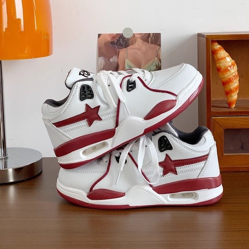 Ddmysports National Trend Chic Star Cushion Sneakers For Students Unisex Versatile Jogging Shoes Ins Style Summer Couple White Outdoor Shoes