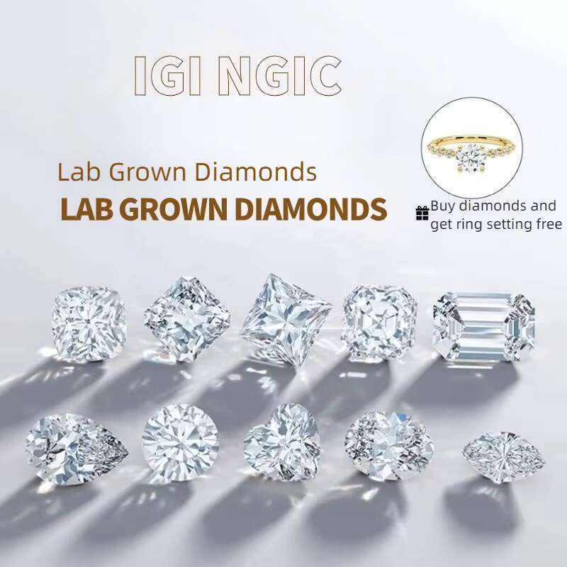 Fine Jewelry 14K 18K Solid Gold 3mm CVD Oval Cut Row Diamond Ring IGI Certified Lab Grown Wedding Ring
