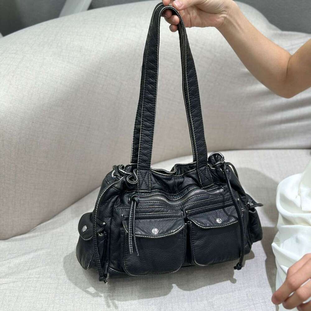 2025 New Women's Fashion Washed Vintage Shoulder Versatile Large Capacity Tote Bag
