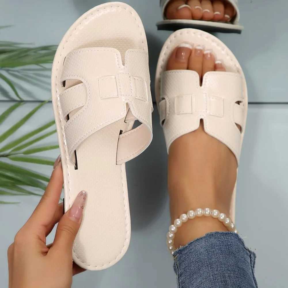 Women Fashion Slide Sandals Black Gold Silver Summer Casual Flat Soles Outdoor Office Party Beach Elegant Sexy Simple New Z250614