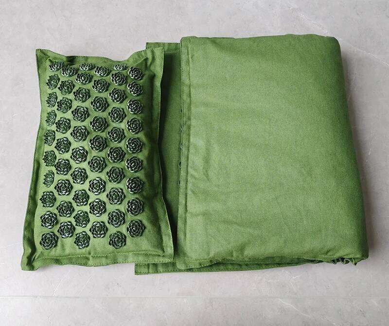 Fiess Spiky Lotus Acupuncture Massage Mat Bed Pilates Linen Cotton Yoga Massager Cushion For Neck & Back Pain Relief