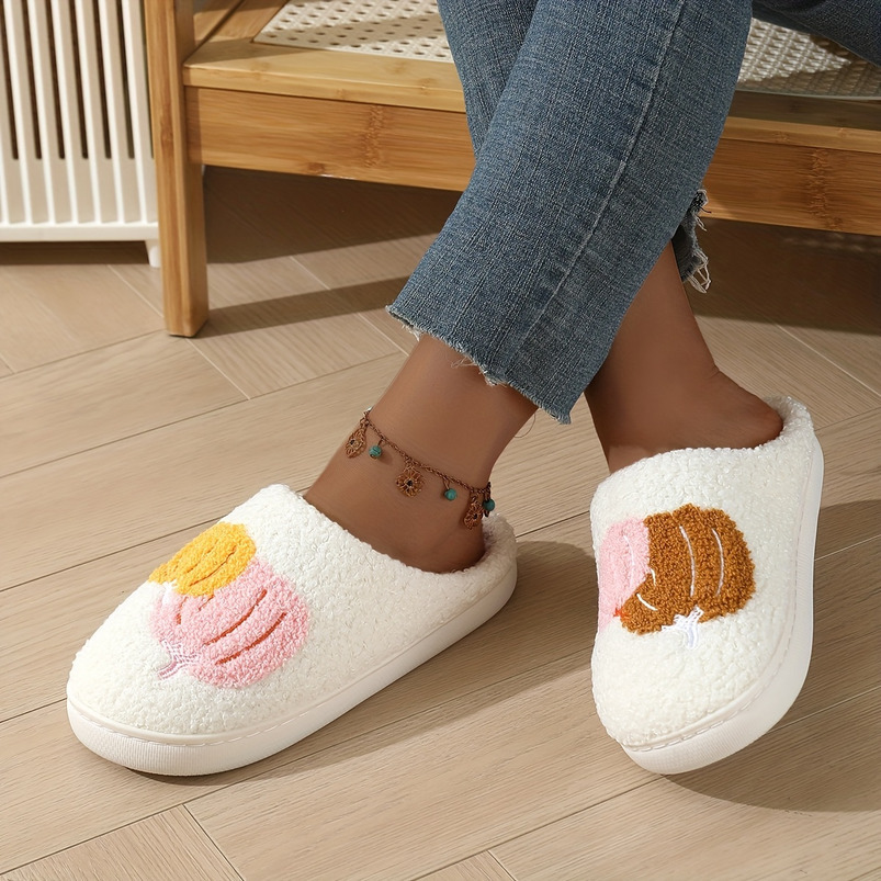 Autumn Winter Women's Warm Indoor Thick Non-Slip Soft Sole Slippers