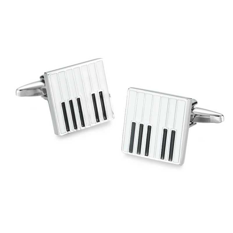 Classic Mens French Shirt Cufflinks High-end Music Guitar Piano Saxophone Cuff Button Business Suit Accessories Jewelry Gifts XJ250614