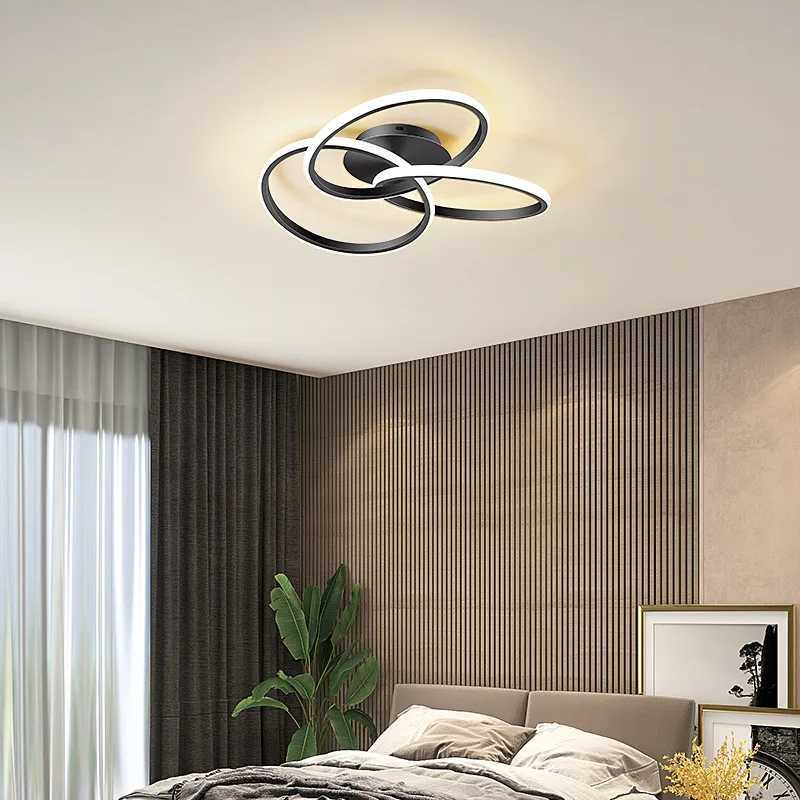 Modern LED Ceiling Light 52CM Black Gold Cloverleaf Light For Bedroom Living Room Corridor Home Decor Indoor Lighting fixtures XJ2500613