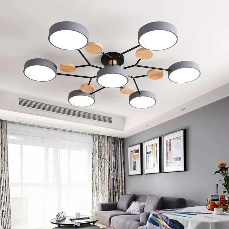 Lamp in the Living Room Household Macaron Hall Ceiling Lamp Bedroom Light Log Restaurant Lamps Nordic simplicity Ceiling LightXJ2500613