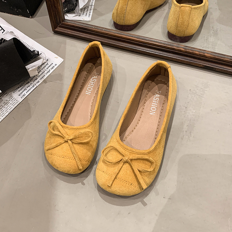 Ddmyoutdoor Ddmyoutdoor Spring New Bowknot Shallow Ballet French Fairy Style Single Flat Mary Jane Shoes Outdoor Outdoor Shoes