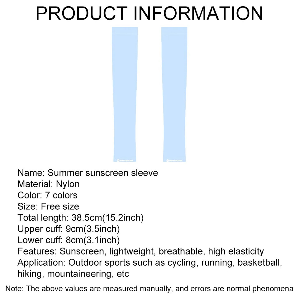 GOBYGO 1Pair Summer Ice Sleeve UF50 Sun Protection Sleeve Ice Cool Ice silk Sleeve Thin Breathable Sleeve Arm Protector Unisex 250610