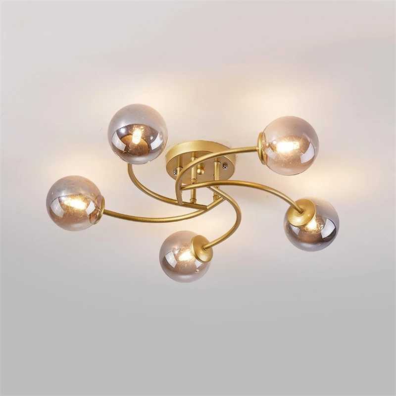 Nordic Simple Glass Bulb Ceiling Lamps Modern LED Lighting Living Room Decoration Ceiling Light Fixture Kitchen Dining Room LampXJ2500613