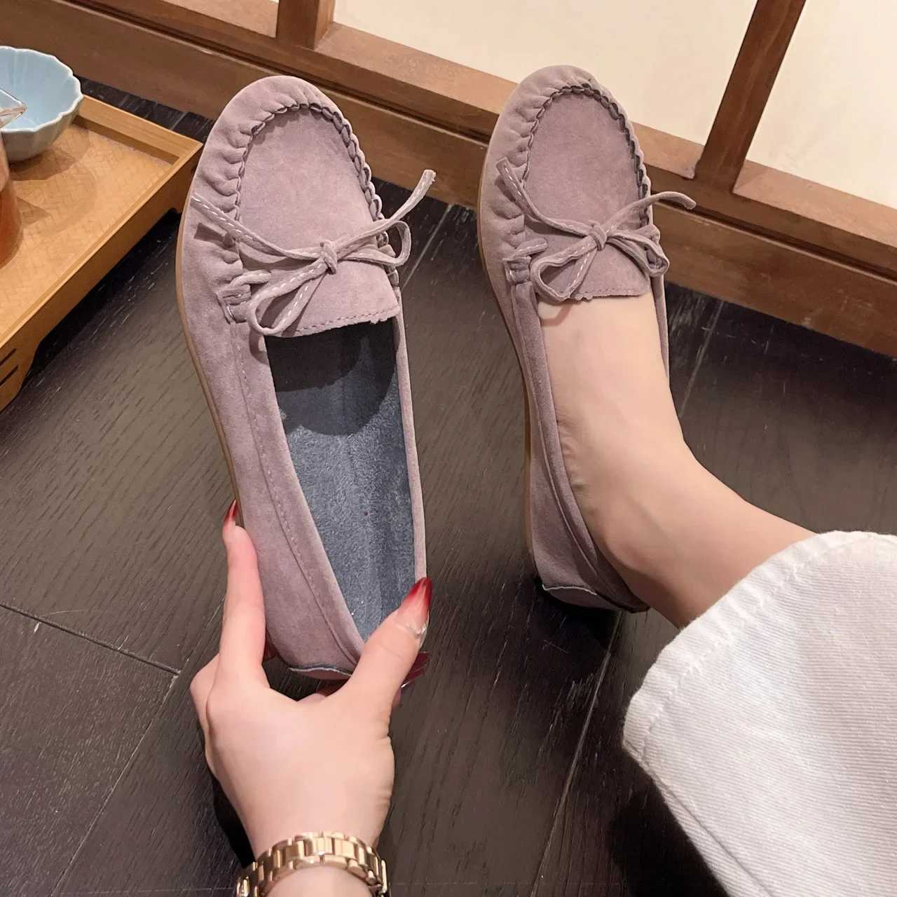 New Women Loafers Slip Ladies Flats Shoes Brand Spring Autumn Casual Flat Shoes Leather Single Shoes Plus Size 43 XJ250614