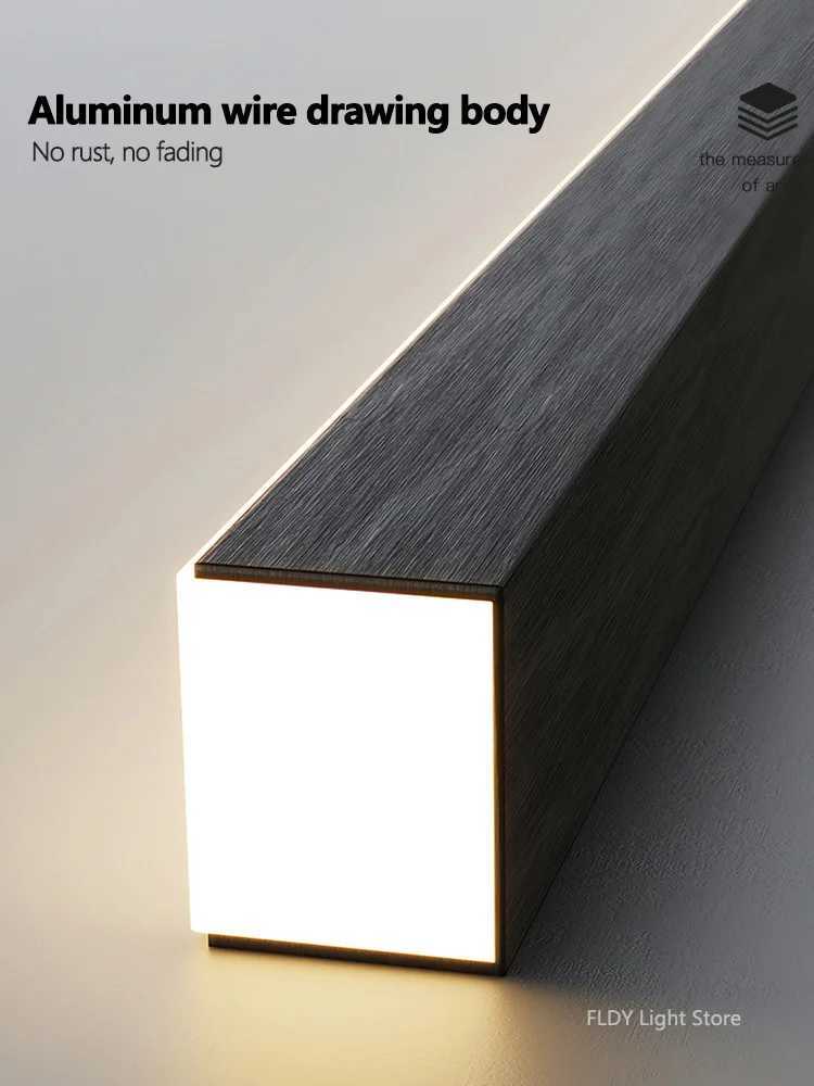 Restaurant chandelier simple modern Nordic tea room office bar one word long strip LED lamp dining table lampsXJ2500613