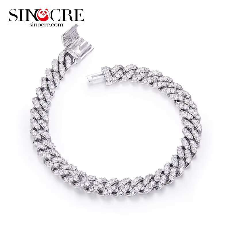 Hot Sale Cuban Link Chain 8mm Moissanite Cuban Bracelet Miami Cuban Bracelet Vvs Moissanite