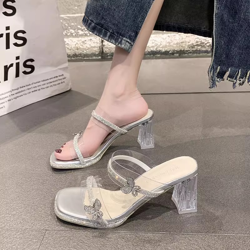 Ddmysports Fairy Style High Heels Lace Up Sandals New Two Way Slippers Women Summer Outdoor Roman Shoes Outdoor Shoes