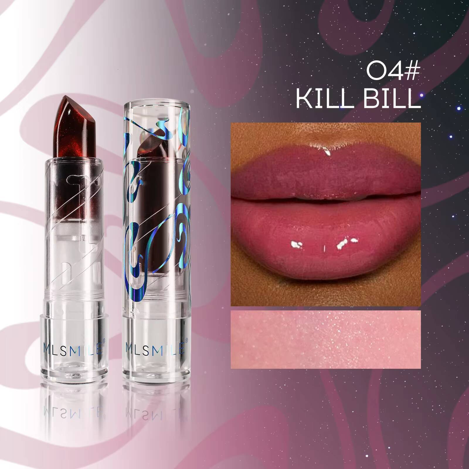 Moisturizing Changing Lip Gloss Lipstick, Changes With temperature,Long Lasting Not Smudged, Cat Eye The Color happy