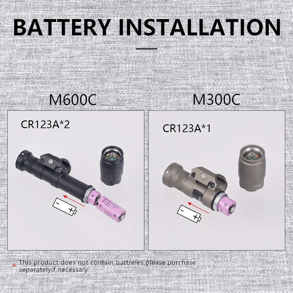 Airsoft M600C M600 M300 Tactical Scout Light AR15 Rifle Weapon Flashlight LED Hunting Spotlight SF M300A Gun Lamp XJ250613