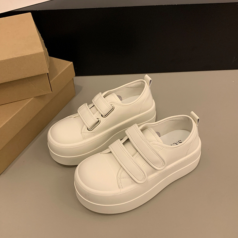 Ddmysports Magic Tape Ugly Cute Big Head Spring Summer New Casual Sneakers White Women Biscuit Thick Sole Single Shoes Outdoor Shoes