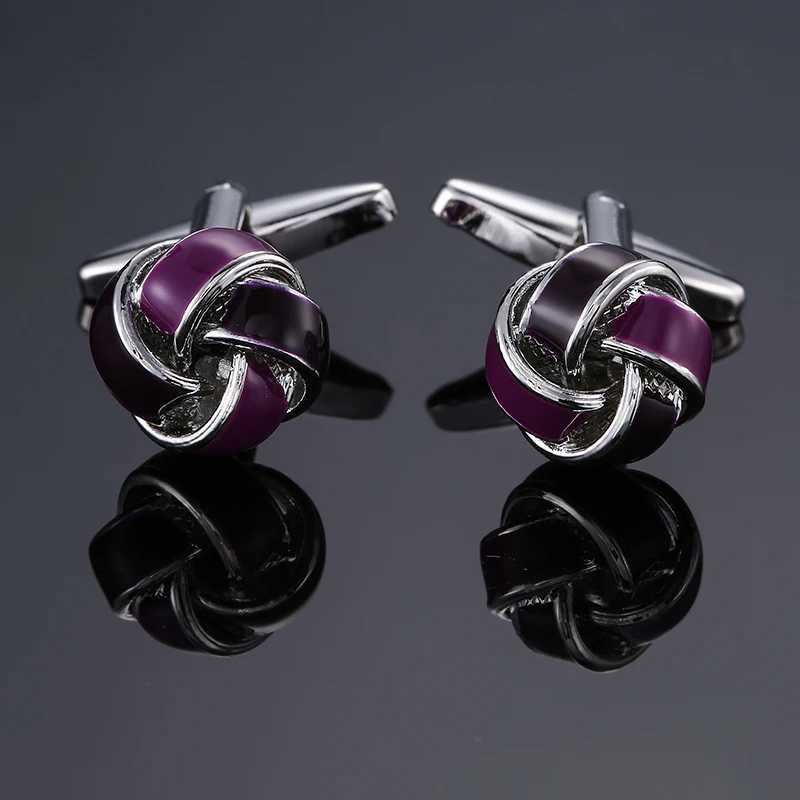 High quality classic twist Cufflinks Golden Silvery Blue Purple black knot button mens Business wedding accessories jewelry XJ250614