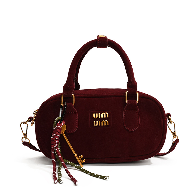 Ladies' fashionable handbag retro frosted strap pendant shoulder bag new design versatile super hot crossbody bag