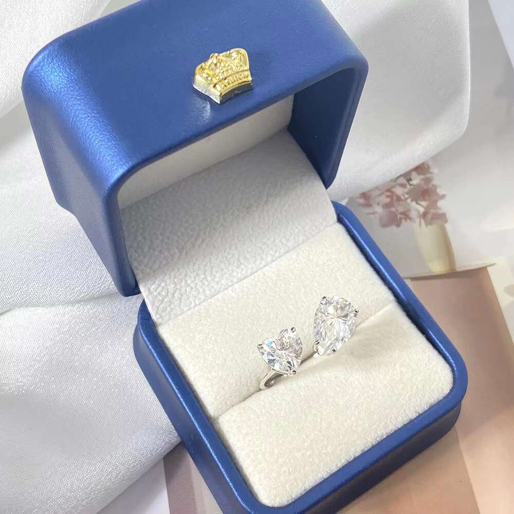FOXI Valentine Ring Heart Moissanite Diamond Ring 925 Sterling Silver Promise Engagement Wedding Band Rings Party Jewelry Gift