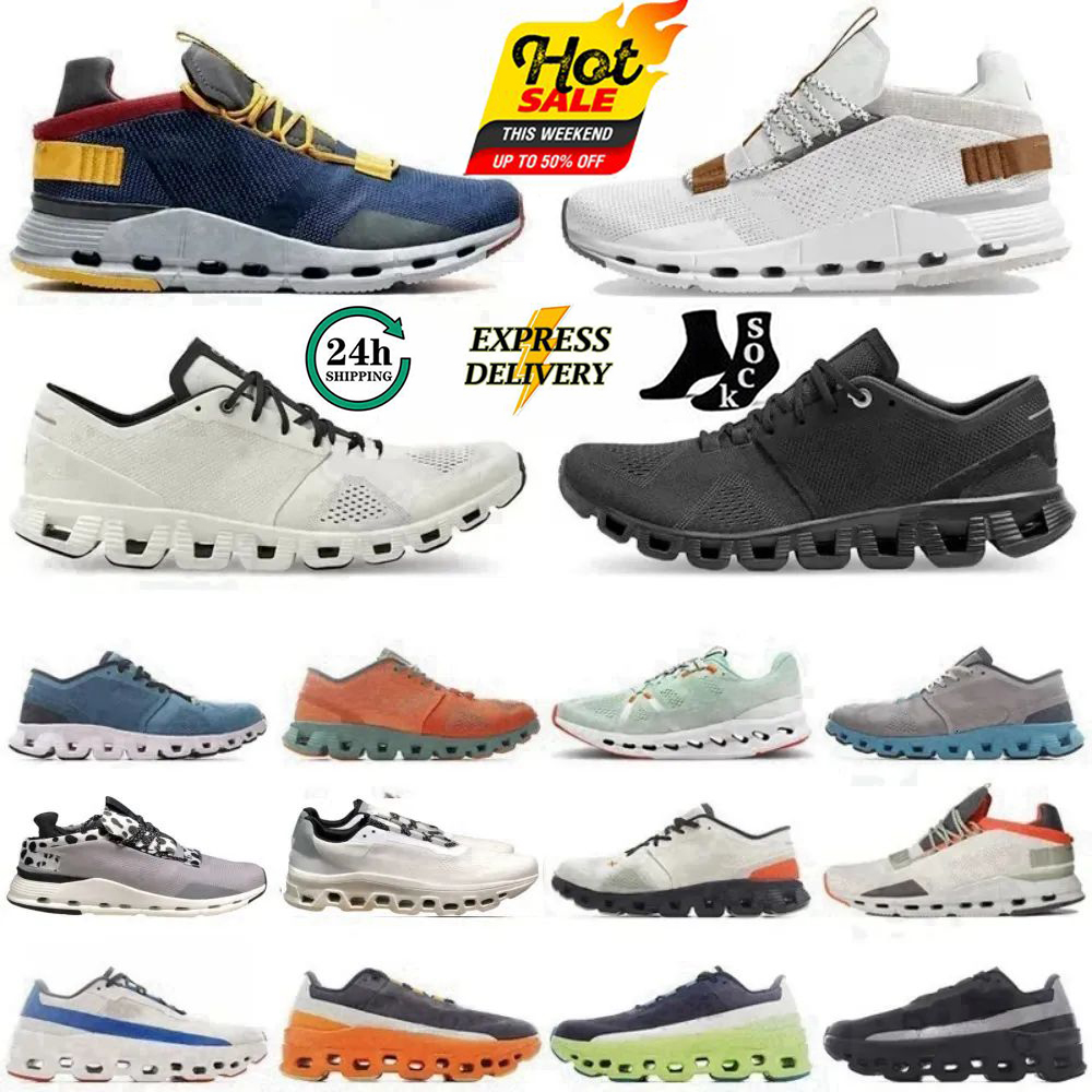 Cloudmonsters Running Shoes Cloudesnova Men Low Mesh Sneakers for Womens Mens Trainers Triple Black All White Pink Alloy Glacier Sports Outdoor Shoe