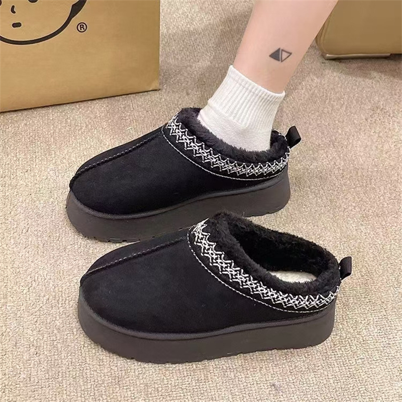 hot free shipping designer slippers for woman winter new Indoor outdoor wear warm vintage casual Snow boots black white brown Plush sandals