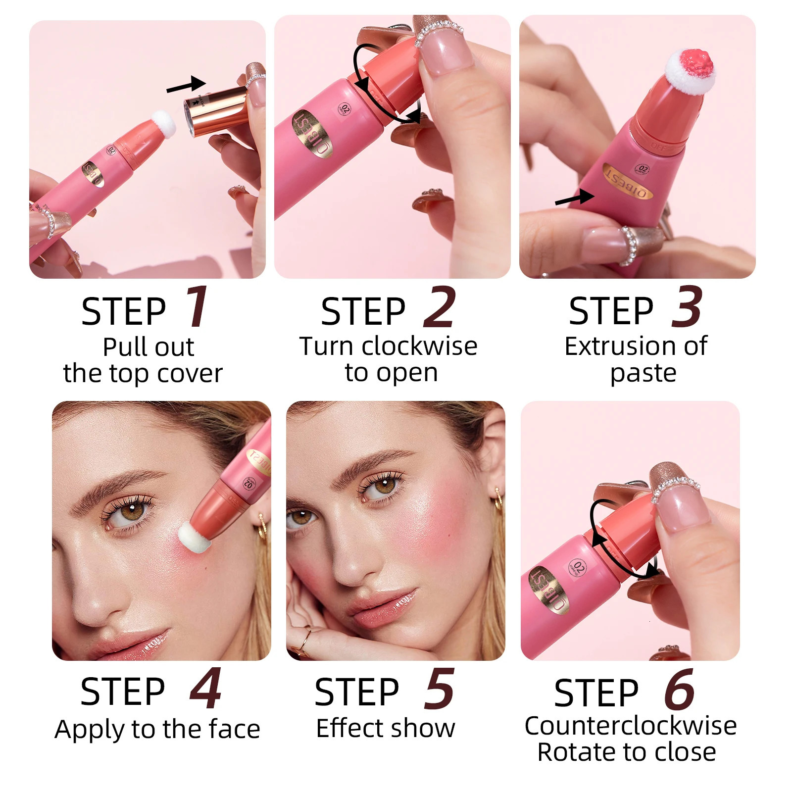 Liquid Blush Contour Wand with Cushion Applicator Velvet Matte Blusher Face Pigment Lasting Cream Cheek Tint Peach Blush Makeup 250614