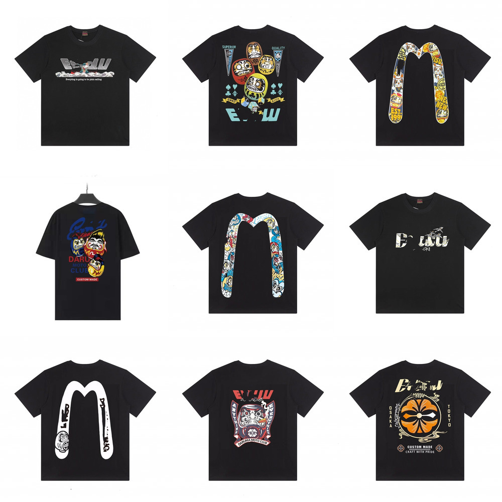 Evishirts Designer T-Shirt Mens Printed 3D Hip-Hop Y2k Big M Color Haruku Short Sleeve High Street Collection Loose Comfortable Versatile Unisex T-Shirt tees a3