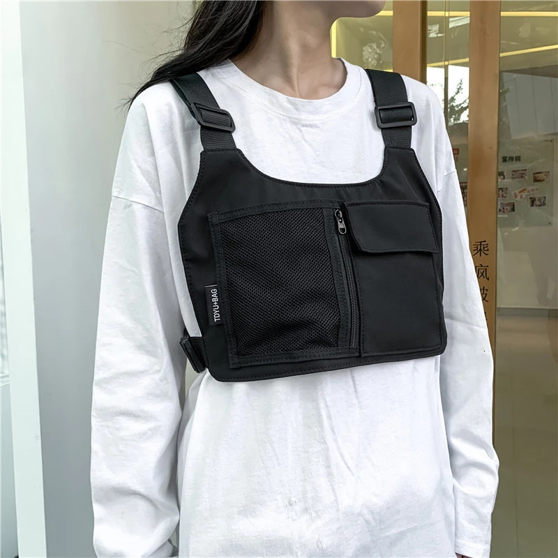 Hiphop Streetwear Unisex Chest Rig Bag High Quality Nylon Bags Multifunction Tactical Vest Backpack 250614