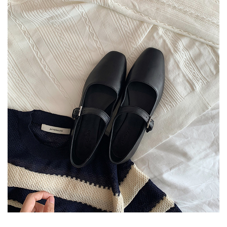 Comfortable Designer Casual Soft Sole Mary Jane Shoes for Women Single Strap Ballet Flats Grape Mom Style